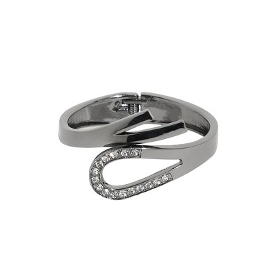 SOHI Women's Dark Silver Embellished Bow Bracelet