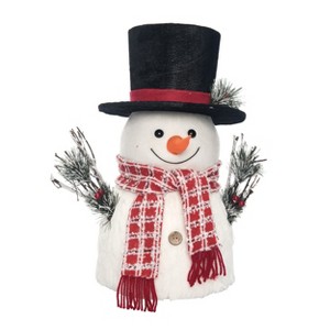 Transpac Foam 16.14 in. Multicolor Christmas Snowman Tree Topper with Black Hat - 1 of 4