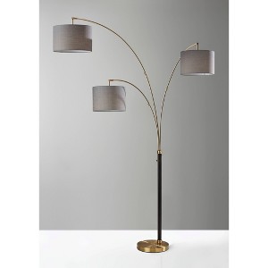 Adesso 3 Arm Bergen Arc Lamp Black: Modern Metal Multi-Head, ETL Listed, No Bulbs Included - 1 of 4
