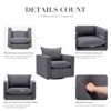 34 Wide Swivel Accent Chair, Upholstered Armchair with Plump Back Pillow for Living Room, Bedroom, Reading Corner, or Lounge Area - Beige - 3 of 4