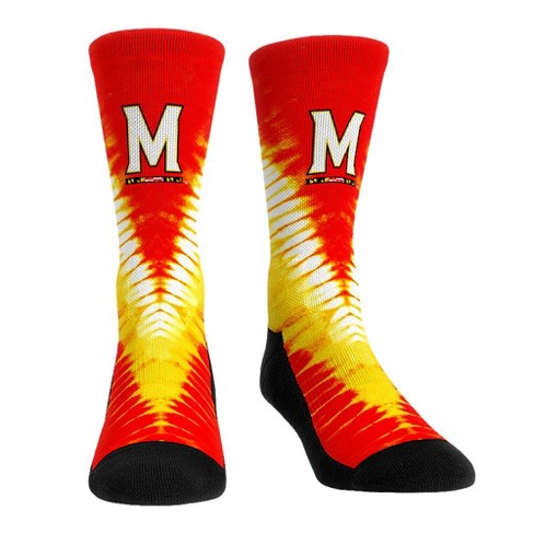 NCAA Maryland Terrapins - V Shape Tie Dye Rock 'Em Socks - image 1 of 1