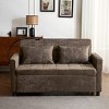 57 Inch Loveseat Pull Out Beds,Sleeper Sofa with a Reversible Backrest Cushion, Side Pockets,Two USB Ports and a Phone Holder-Maison Boucle - 2 of 4