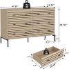 CIPACHO 6 Drawer Bedroom Dresser Wide Chest of Drawers with Metal Legs and Carved Lines Wooden Dresser Bedroom Storage Furniture for Living Room - 2 of 4