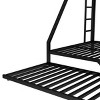 TopComfy Beds Metal Bunk Bed Twin XL over Twin XL Floor Bunk Bed Frame Heavy Duty Bunk Bed Bedroom Furniture for Bedroom, Black, 63"*64.6"*103.18" - 3 of 4