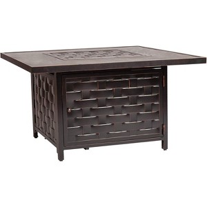 Fire Sense 62572 Armstrong Aluminum Convertible Gas Fire Pit Table – 55,000 BTU Outdoor Multi-Functional with Fire Bowl Lid, Nylon Cover, Square - 1 of 4