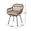 Suki 2-piece Rattan Patio Accent Chair Set, Arm Chair with Cushions, Outdoor Furniture - Maison Boucle - image 4 of 4