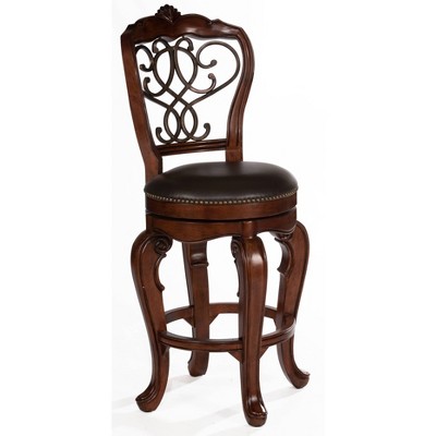 30" Burrell Wood Swivel Barstool Brown/Cherry - Hillsdale Furniture