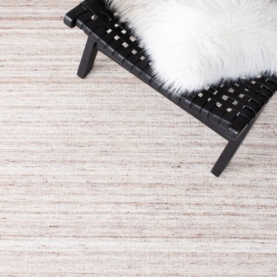 Ivory and Brown 7' Square Handmade Wool Kilim Area Rug