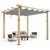 Aluminum Pergola with Adjustable Canopy, Rust-Proof Metal Gazebo, All-Weather & UV-Resistant Outdoor Shelter - 3 of 4