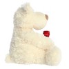 Aurora Medium Honey Bear with Rose Valentine Heartwarming Stuffed Animal White 9.5" - 3 of 4