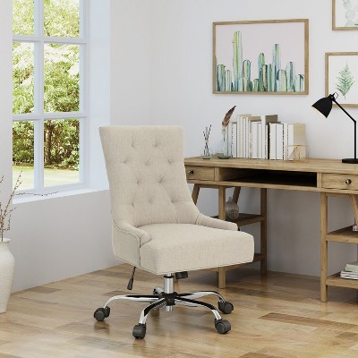 Kumasinova Upholstered Adjustable Height Office Chairs with Wheels,Ergonomic Office Chair with High-Back for Bedroom,Living Room,Studying
