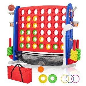 4 in a Row Tabletop Game, 3.6 Ft 4-to-Score 4-in-1 Portable Giant Game with Carrying Bag, Family Yard Game for Kids Adults Home Picnic Travel - 1 of 4