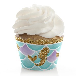 Big Dot of Happiness Let's Be Mermaids - Baby Shower or Birthday Party Decorations - Party Cupcake Wrappers - Set of 12 - 1 of 4