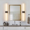 POWLIG 39.4-in 1-Light Black Modern Dimmable Wall Sconce Strip Mirror Headlights Dresser Light Bar - 3 of 4