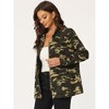 INSPIRE CHIC Women's Drawstring Waist Flap Pockets Lightweight Utility Jacket - 3 of 4
