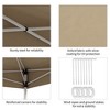 DOMETOUR Outsunny 13' x 13' Pop Up Canopy Tent, Height Adjustable Shade Sails, with Wheeled Carry Bag for Outdoor Parties, Garden, Patio, Beige - 2 of 4