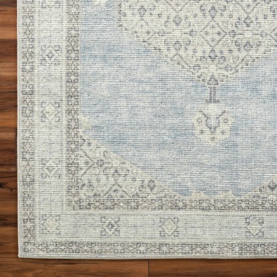 Light Gray and Charcoal Polyester Rectangular Area Rug 6'7" x 9'