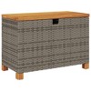 vidaXL Patio Storage Box Gray 31.5"x15.7"x18.9" Poly Rattan Acacia Wood - 2 of 4