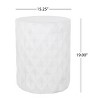 Kumasinova 19"Chic Cylindrical Patio Side Table with Lightweight Concrete,Antique White Decorative End Table Accent Coffee Table for Poolside&Porch - 2 of 4