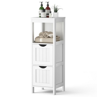 Bathroom Storage Unit 4 Drawer Cabinet Wooden Compact Home Furniture Organiser 