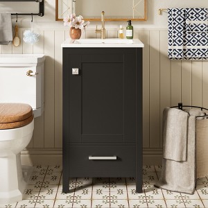Whisen 30 in. Bathroom Storage Cabinet Bathroom Vanity with 2 Soft Closing Doors and Drawer, Powerful Storage Function - 1 of 4