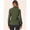 INSPIRE CHIC Women's Long Sleeve Pleated Tie Neck Office Blouses - 4 of 4
