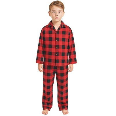 INSPIRE CHIC Men's Sleepwear Long Sleeve Button Down Plaid Family Pajamas Set