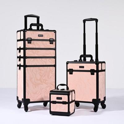 Byootique 3-Piece Makeup Train Cases Cosmetic Organizer Kit Artist CB