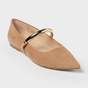 Women’s Cassidee Metal Mary Jane Flats with Memory Foam Insole – A New Day™ Taupe - 1 of 4