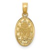Black Bow Jewelry 14k Yellow Gold & Rhodium Small Oval Miraculous Medal Pendant, 8x19mm - 3 of 4