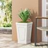 Maggift Outdoor Planters with Classic Design, Flower Planter Pot for Garden, Courtyard, Patio, White，10"*10"*16.25" - 2 of 4