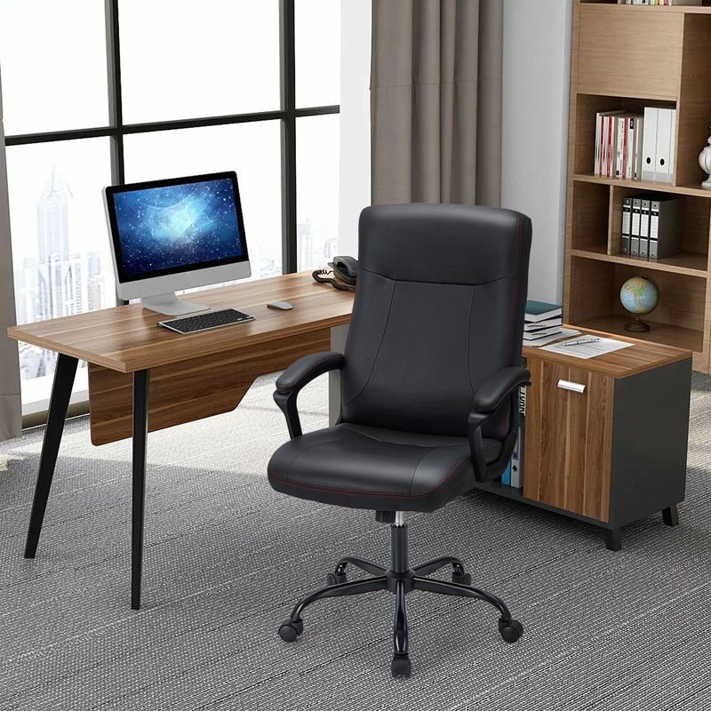 Costway Adjustable Home Office Computer Chair Swivel Rocking Executive Desk Chair with Arms, 2 of 11