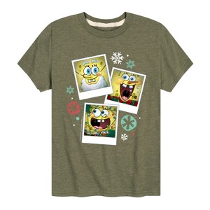 Boys' - SpongeBob SquarePants - Christmas Photo Collage Short Sleeve Graphic T-Shirt - 1 of 4