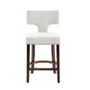 PAGED Modern Dining Chairs Set of 2, Living Room Chair with T-shaped Back and Wood Legs, Linen Accent Chair for Dining Room, Kitchen - 4 of 4