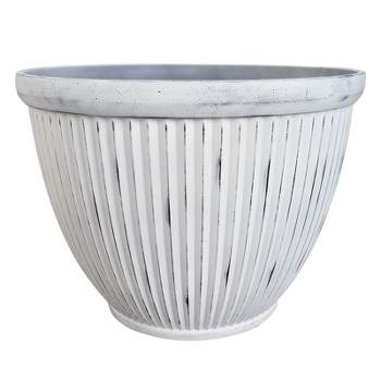 Southern Patio 15 in. D Resin Westland Patio Planter Afterglow White