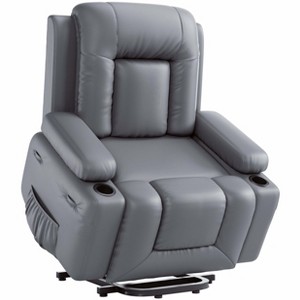 homfan Power Lift Recliner w/Heat & Massage - PU Electric Chair for Elderly, Adjustable Back/Legs - Heavy Duty - 1 of 4