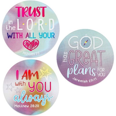 500-Count Bible Verse Round Stickers, 1 Roll Christian Scripture Labels (2" Diameter)
