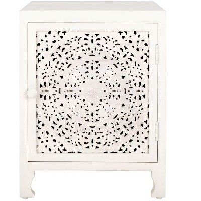 Raura 2 Shelf 1 Door Nightstand - White Washed - Safavieh