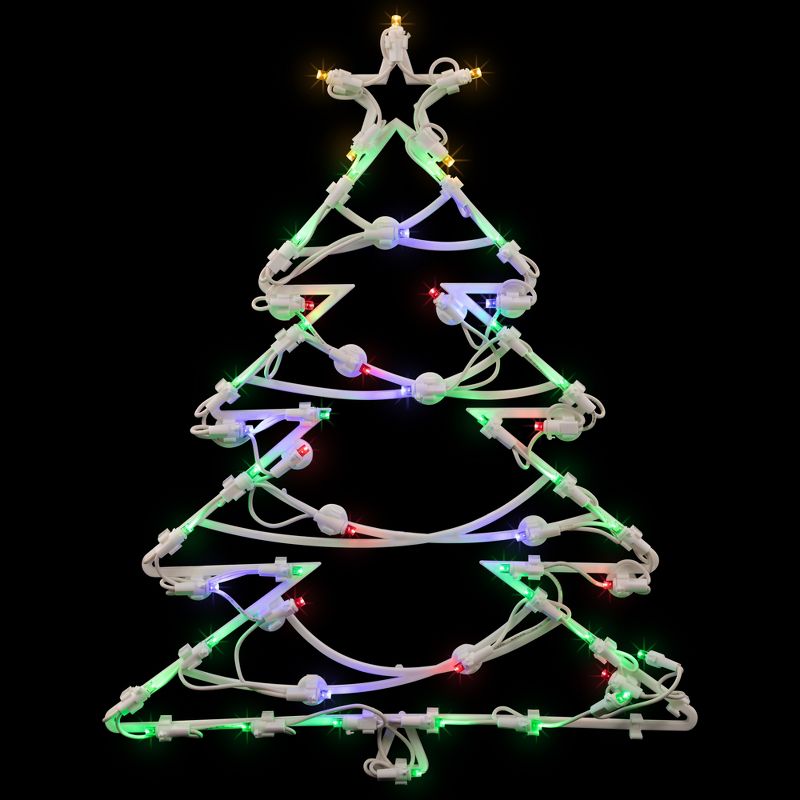 Northlight 16" LED Lighted Christmas Tree Window Silhouette Decoration, 1 of 6