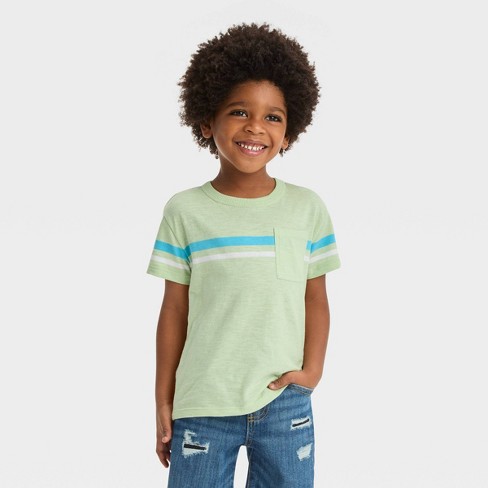 Toddler Boys' Short Sleeve Chest Striped Pocket T-shirt - Cat & Jack ...