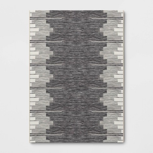 30 x 50 Leaves Outdoor Rug Black - Threshold™