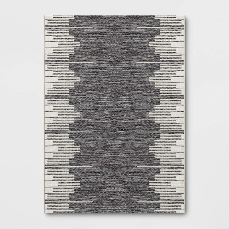Graphic Steps Outdoor Rug Black - Threshold™, 1 of 7