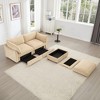 2 Seater Sofa with Ottoman and Storage Drawers,Chenille Sectional Sofa Couch with Seat,Living Room Sofa with Pull Out Storage for Small Space-Koiai - 4 of 4