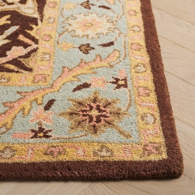 Antiquity Brown and Green Wool 2' x 3' Handmade Area Rug