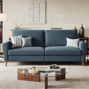 84" Sofa, 3 Seater Couch for Living Room, Modern Loveseat, Boucle Sofa with Deep Seats, Wide Armrests, Wood Legs, Easy Assembly, for Bedroom Office - 1 of 4