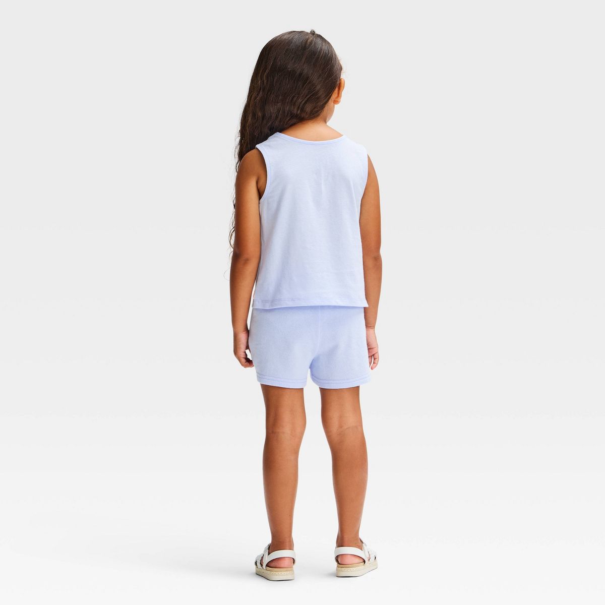 Toddler Girls' 2pc Disney Lilo & Stitch Rick Rack Shorts Set - Blue - thumbnail 2
