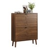 Homy Casa Modern 2-Flip Drawer Shoe Cabinet with Display Shelf and Wood Legs - 2 of 4