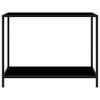 vidaXL Console Table Black Tempered Glass, Powder-Coated Steel - 2 of 2