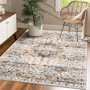 Vintage Washable Rug - Distressed Low Pile, Non-Slip & Stain Resistant Area Carpet - 1 of 4