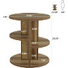 23.6-Inch Round End Table, 3-Tier Side Table with Storage Shelf, Farmhouse Nightstand Between Couches - 3 of 4